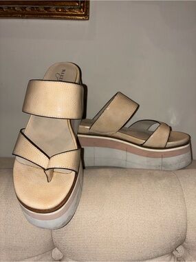 *Naked Feet* Beige Platform Sandals